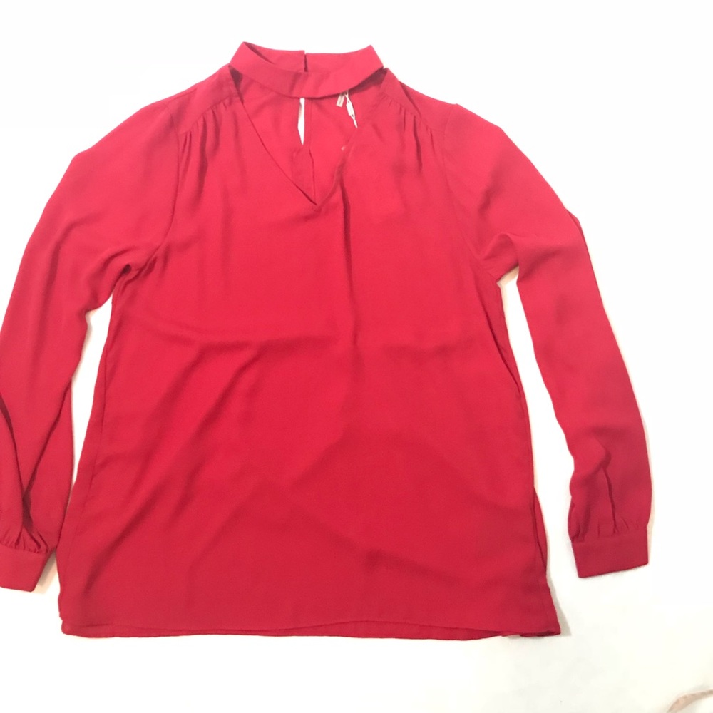 NWT ESQUALO CHOKER NECK PLEATED BLOUSE